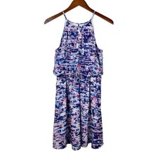 Guess Blouson Dress Blue Pink Sleeveless Women's 4