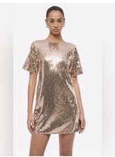 Abercrombie and Fitch Womens Large Gold Sequin Dress