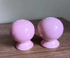 Fiestaware Ball Style Pink Salt & Pepper Shakers Rose? With Stoppers