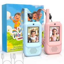 Video Walkie Talkies for Age 3-12 Boys Girls, 2 Pack Walkie Talkies with Scre...
