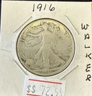 1916 Walking Liberty Silver Half Dollar