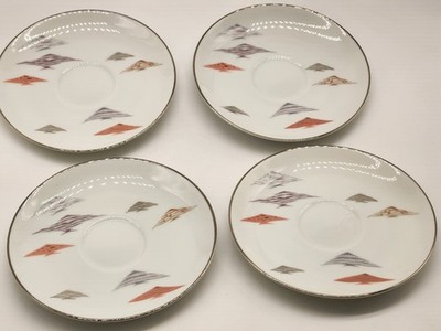 4 Noritake Tropica 228 RC Stamp Angelfish Saucer Plates Vintage