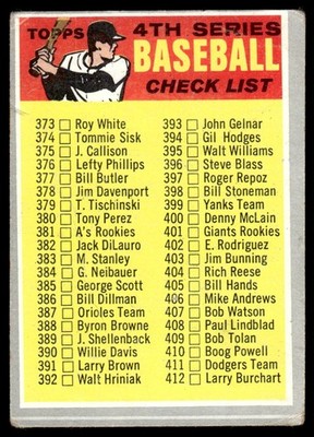 1970 O-Pee-Chee Checklist 373-459 (4th Series) #343
