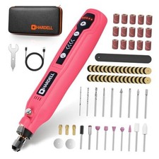 Mini Cordless Rotary Tool, 5-Speed 3.7V Rechargeable Rotary Tool Kit Pink-3.7v