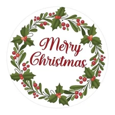  Christmas Gift Stickers - 120Pcs 2Inch Merry Christmas Holly Merry Christmas