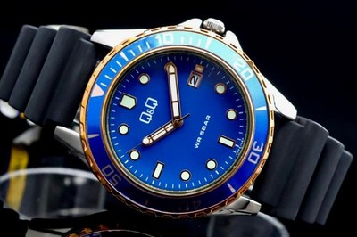 Q&Q by Citizen - Herren - Uhr - Quarzuhr - Datum - Leuchtzeiger - Silikon - 43mm
