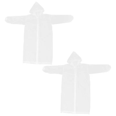 2 Pcs Poncho De Pluie Adulte Imperméable Long Pour Homme Portable Veste - Photo 1/4