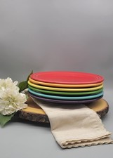 Homer Laughlin Vintage Fiesta Ware Plates Set of 6 - Mismatched Rainbow Plates