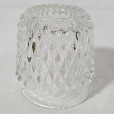 Indiana Glass Clear Diamond Point Fairy Lamp Replacement SHADE ONLY 3 1/4" X 3"