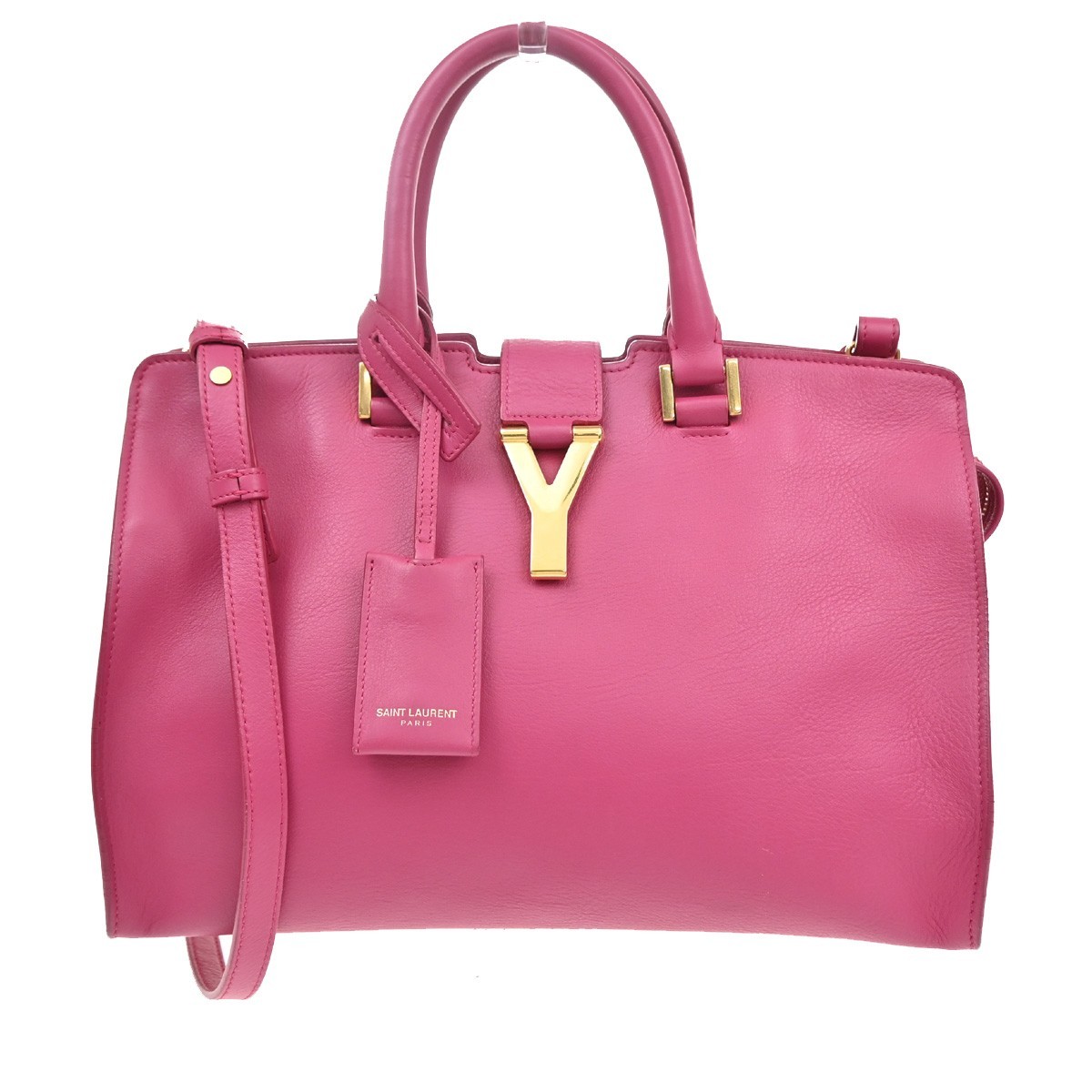 Borsa a mano SAINT LAURENT logo classico Y Cabas 2 vie pelle oro rosa 76EF390