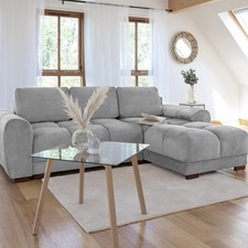 Azzuro sofa bed grey storage chaise corner l shape