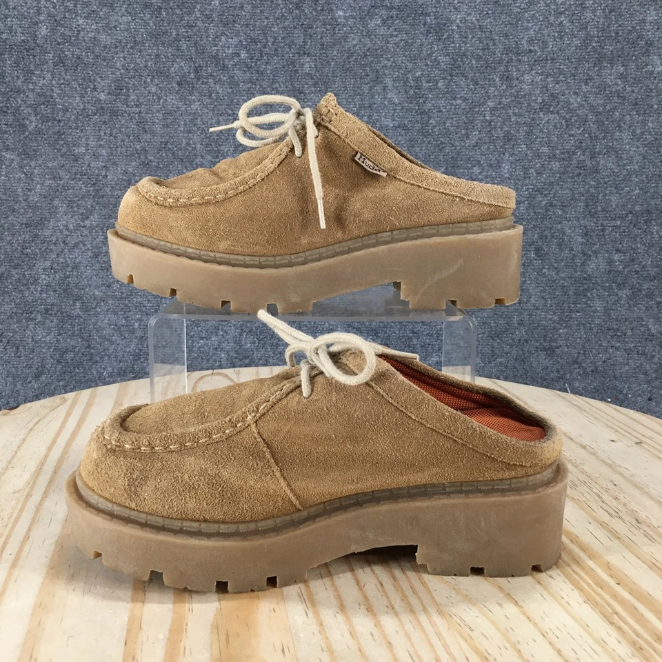 Mudd Mule Clog Womens 6.5M Tan Alexia Lug Sole Platform Suede Leather Casual - Image 2 of 4