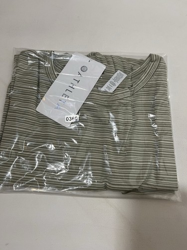 Athleta Damen Übergröße 1X Cloudlight gestreiftes Muskeltanktop grün beige - Bild 6 von 6