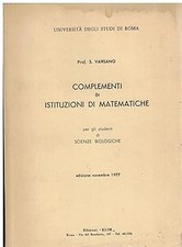 Complementi di istituzioni di matematiche [Library Binding] S. Varsano