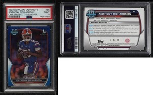 2022 Bowman U Chrome Blue Refractor /199 Anthony Richardson #65 PSA 9 MINT