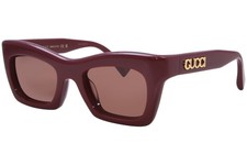 Gucci GG1773S 003 Sunglasses Women's Burgundy/Gold/Brown Butterfly Shape 50mm