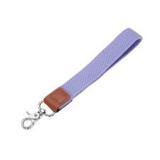 Wrist Lanyard Keychain Braided Wristlet Strap with Silver Clasp Light Purple