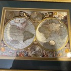 Golden Foil A New & Accurate Map Of The World Framed Picture 1651 *Matted* — photo 5