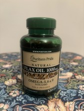 Flaxseed Oil Natural/Organic 1,000 mg Omega-3-6-9 120 Softgels FREE SHIPPING