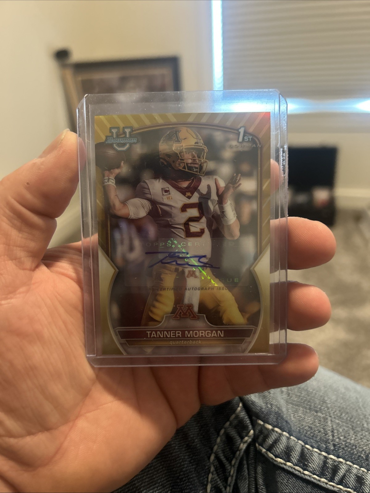 2022 Bowman U Chrome Prospect Gold Refractor /50 Tanner Morgan #11 Auto