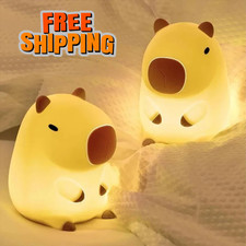 Cute Capybara Night Light Silicone Cartoon Bedside Sleep Lamp Gift
