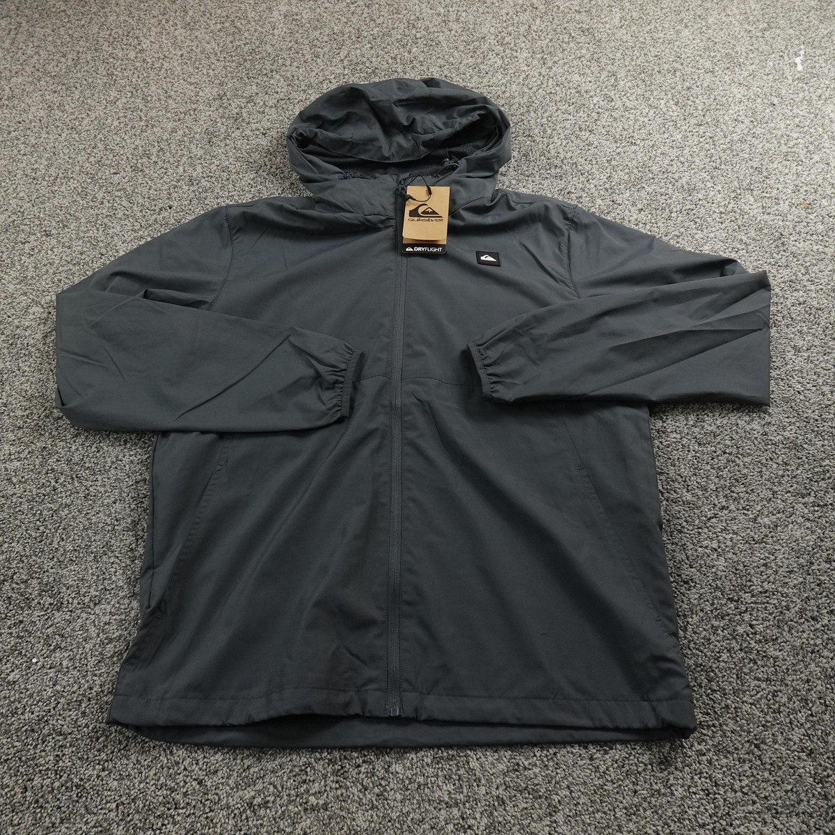 NEW Quiksilver Jacket Mens M Gray DryFlight Skate Surf Full Zip
