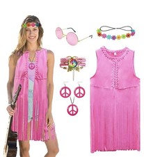 Women  s Hippie Halloween Costume With Accessories