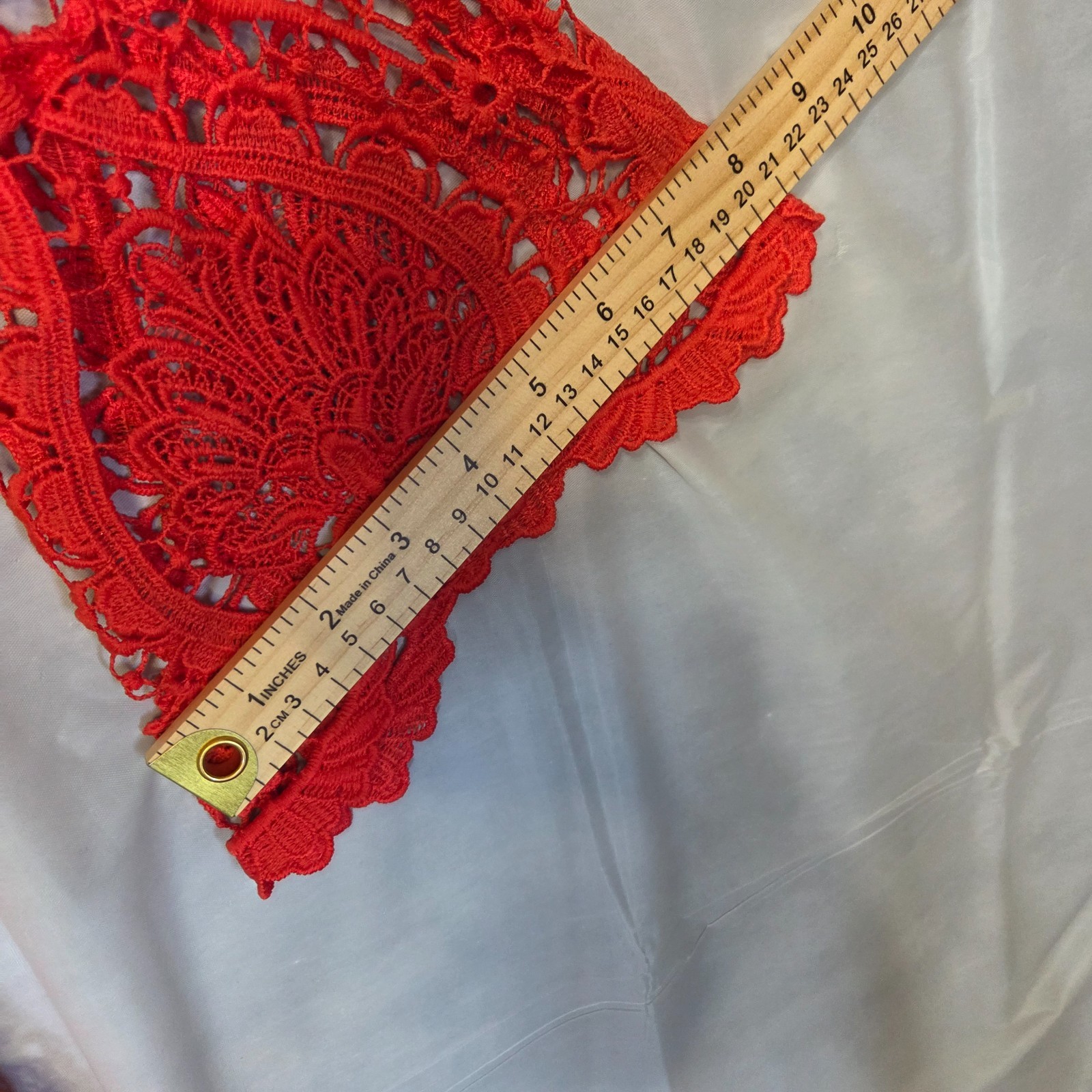 BOLD Elements Crochet Red Top Full Back Zipper Fl… - image 4