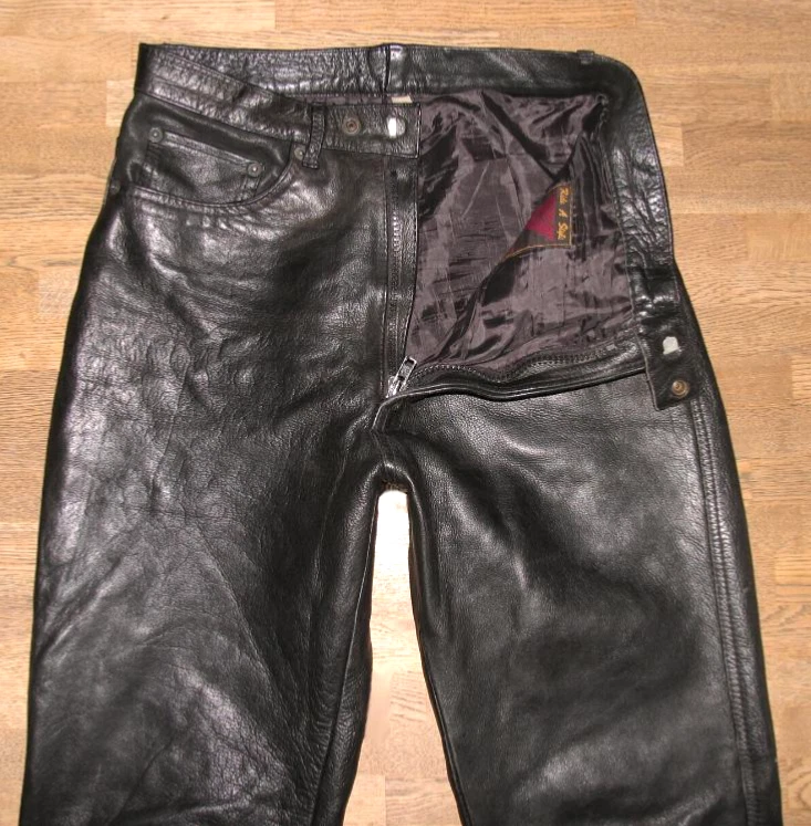-MODEKA- LEDERJEANS für Herren / Biker- Lederhose in schwarz ca. W33 / L34 - Bild 2 von 4