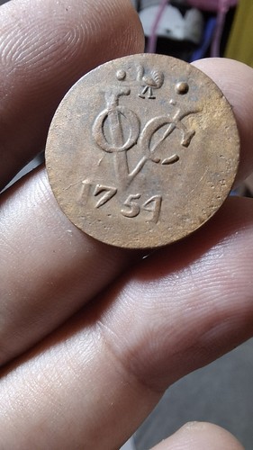 Dutch Netherlands Colonial Voc Duit 1754 WestfriesLand New York Penny Coin e.53
