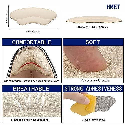 Heel Grips Liner Cushions Inserts for Loose Shoes Heel Pads and Metatarsal - Picture 6 of 6
