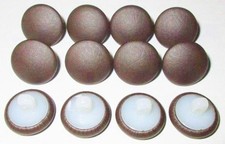 12 Nylon Hook Back Upholstery Buttons Dark Chocolate Vinyl Choice Of Sizes