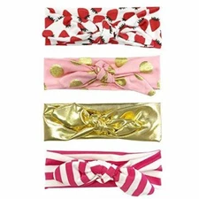 Wrapables Girls Boho Knotted Headband (Set Of 4), Pink