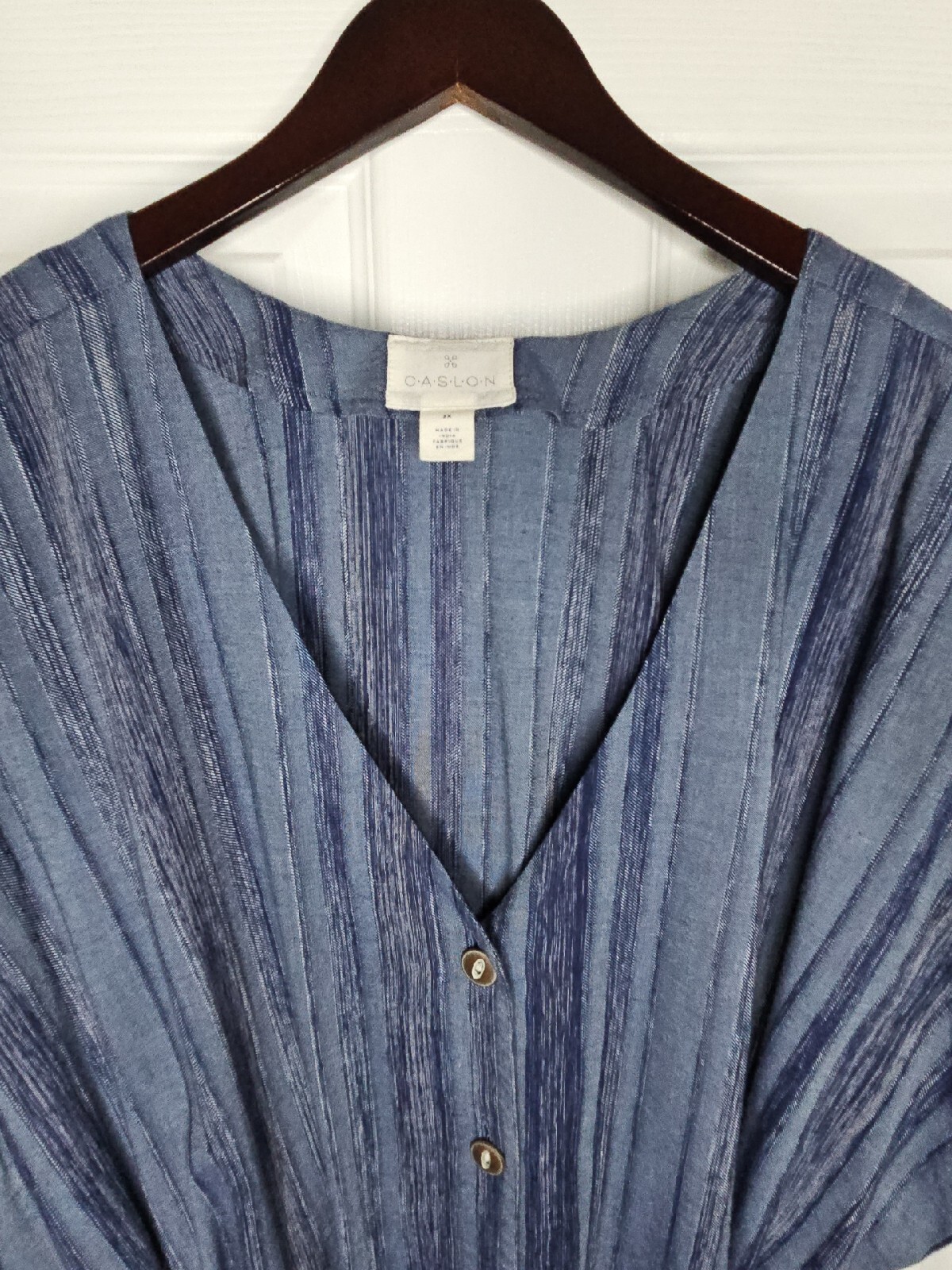 CASLON Chambray Denim Button Down Patch Pocket Sa… - image 3