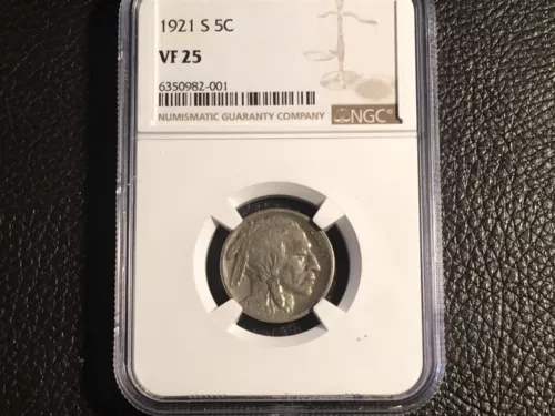 1921 s buffalo nickel NGC 25 Very Fine 
