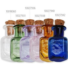 10pcs Mini Empty Small Tiny Clear Cork Bottle With Cork Vials,Multicolor