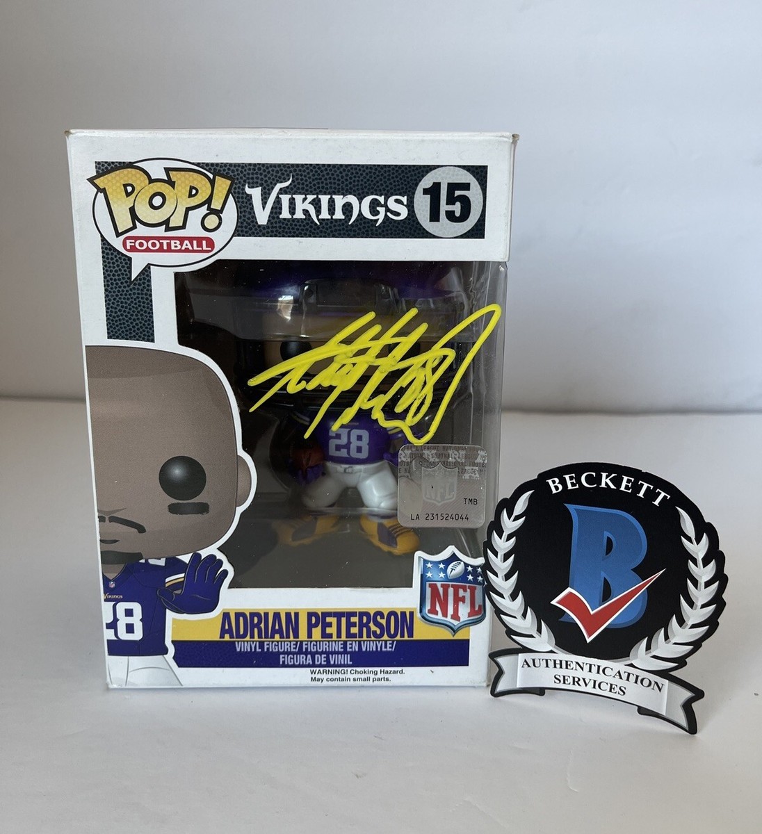 Adrian Peterson フィギュア 28番 Adrian Peterson Signed Autographed Minnesota Vikings Funko Pop