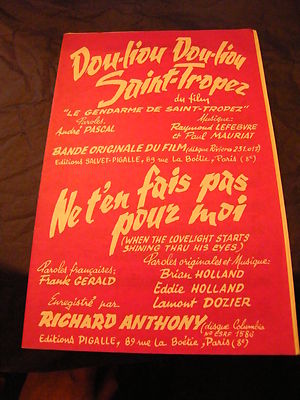 Partition Dou Liou Dou Liou Saint Tropez Ne T'en Fais Pas Pour Moi R. Anthony