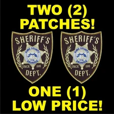TWO (2) WALKING DEAD SHERIFF PATCH HALOWEEN ZOMBIE COSTUME PROP RARE