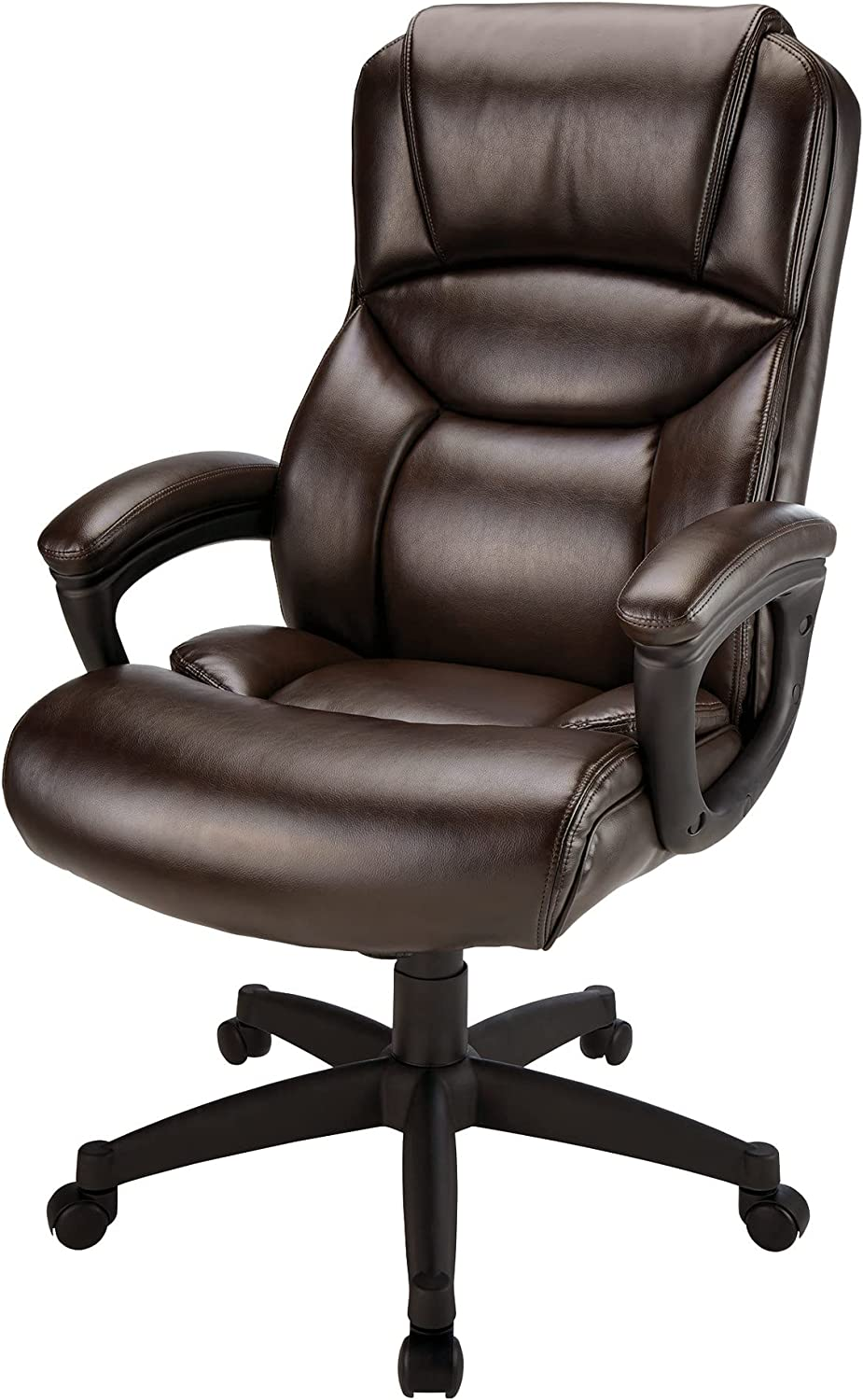 ® Fennington Bonded Leather HighBack Chair, Brown/Black eBay