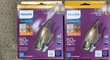 Philips Warm Glow Effect 60W Soft White Candle Dimmable LED Ligh (2BOX of 3PK)