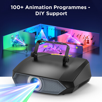 Laser Light DMX RGB LED Beam Disco 3D Projector Sound Activated Stage Lighting
