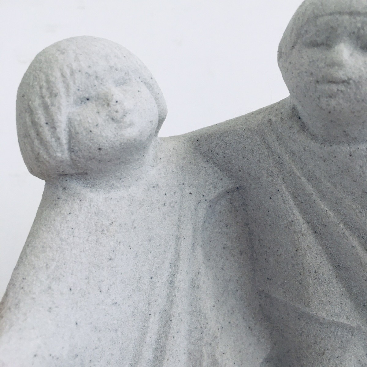 Vintage Marbell Stone Art Sculpture Belgium 2 People (5x3x4.5) MCM