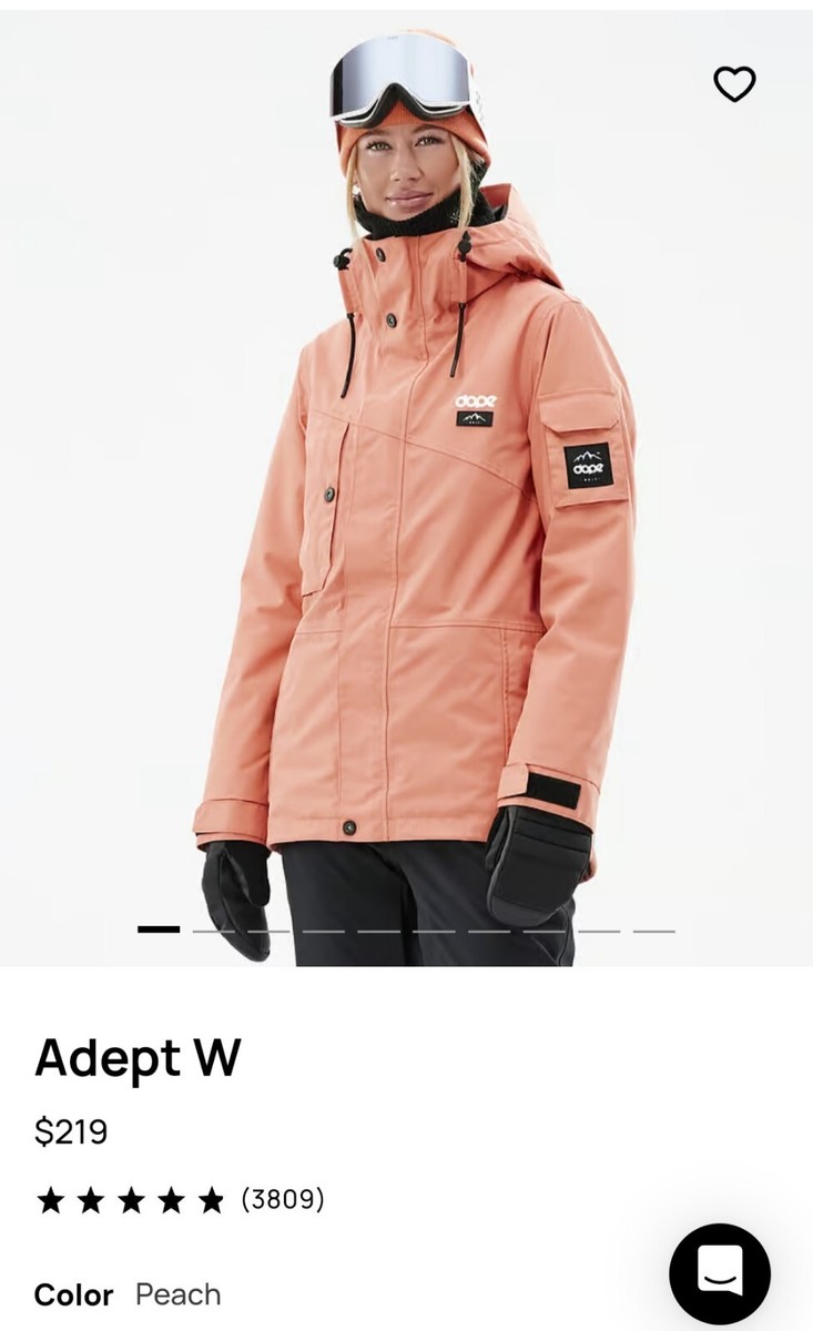 Dope Women Adept Ski Jacket Peach M Insulated
