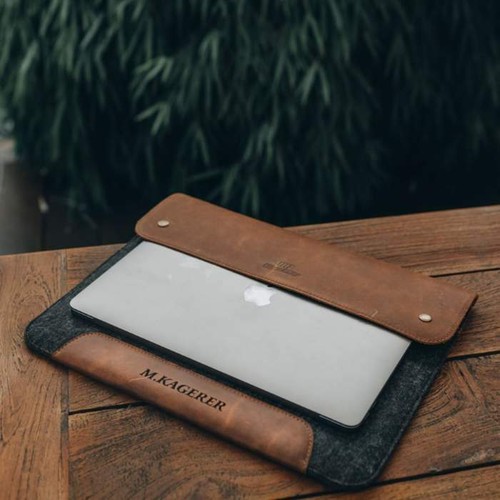 MegaGear LONDO Fine Leather and Fleece Sleeve Bag 15"-16" MacBook Pro / Air iPad - 第 7/8 張圖片