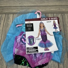 NWT Dazzling Mermaid Sequin Girls Small S 6 6X Halloween Costume