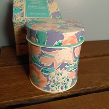 Vintage Avon Skin So Soft Refillable Tin Candle With Lid, Floral, 1990