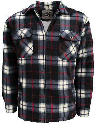 HERREN LUMBERJACK KARO KRAGEN GEPOLSTERTES SHIRT DICKES PELL GEFÜTTERTE KAPUZE WINTER ARBEIT SHIRT