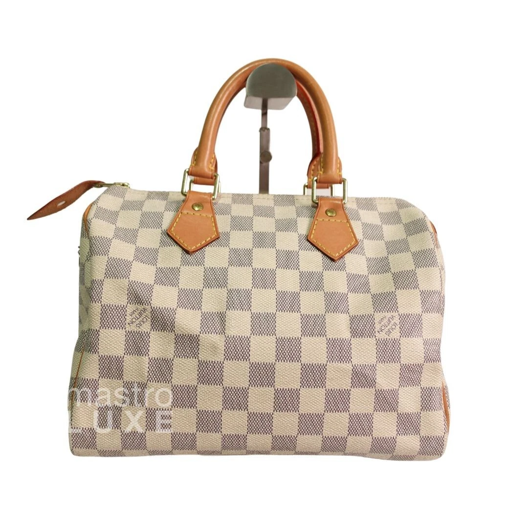 LOUIS VUITTON（LV） Borsa a mano Louis Vuitton Speedy 25 cm DAMIER AZUR tela bianca usata