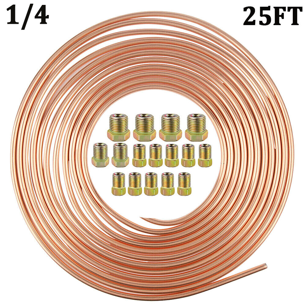 Brake Line New Steel Zinc Copper Nickel Tubing Kit 5/16 In OD 25 - Foto 10